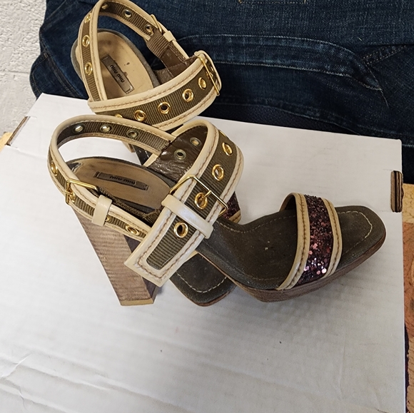 Miu Miu Green Canvas Ankle Strap Sandals Olive size 39 - Picture 5 of 16